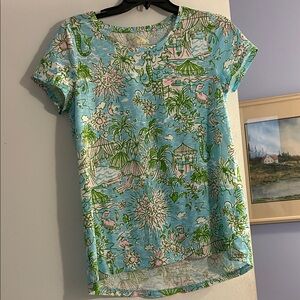Lily Pulitzer Blue,Pinkand Green Women's Top Mermaid design size M. NWOT.